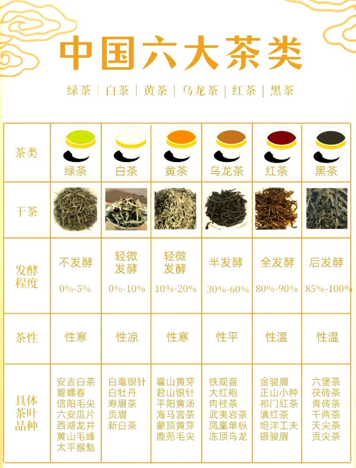 茶叶分类大全:一张图看懂 6 大茶类,新手入门必看-茶之家