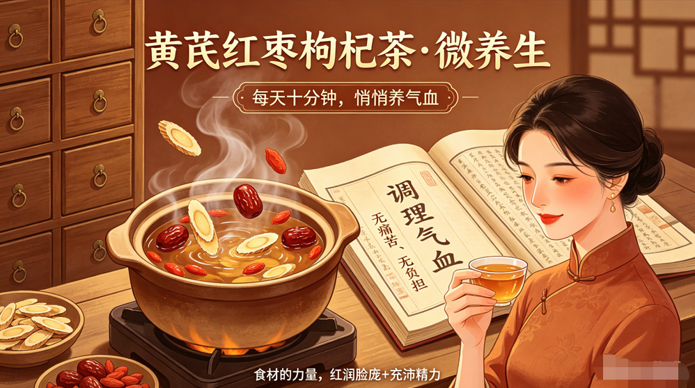 黄芪红枣枸杞茶:气血双补的“养生能量包”-茶之家